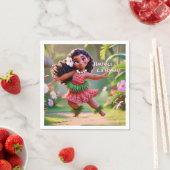 Serviette En Papier Princesse Hula Hauʻoli (En situation)