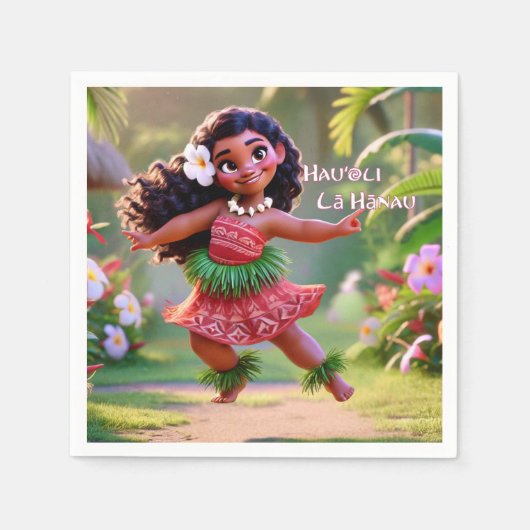 Serviette En Papier Princesse Hula Hauʻoli (Devant)