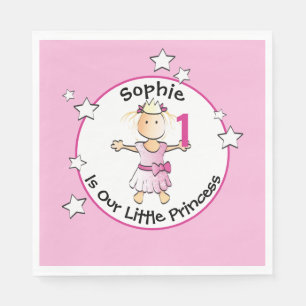 Serviette En Papier Princesse N'Importe Quel Âge Anniversaire Pink Par