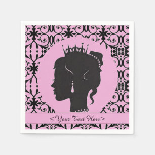 Serviette En Papier Princesse personnalisée par rose élégant Party
