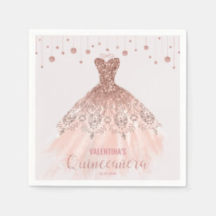 Serviette En Papier Princesse rose 15ème anniversaire de Quinceañera