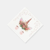 Serviette En Papier Princesse rose d'Unicorne (Coin)