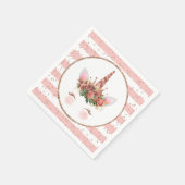 Serviette En Papier Princesse rose d'Unicorne (Coin)