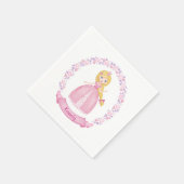 Serviette En Papier Princesse Rose mignon Personnalisé (Coin)