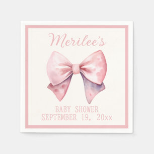 Serviette En Papier Princesse rose ours Bow Baby Girl Baby shower