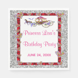 Serviette En Papier Princesse royale Birthday de ruban de parties