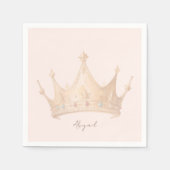 Serviette En Papier Princesse Tiara Blush Baby shower personnalisé (Devant)