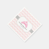 Serviette En Papier Princesse Tiara, Chevron Rose, Bébé Douche fille (Coin)