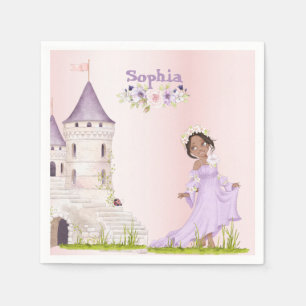Serviette En Papier Princesse Unicorn Cheveux foncé pourpre mignon Ann