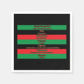 Serviette En Papier Principes de Kwanzaa Rouge Vert noir rayures (Devant)