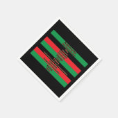 Serviette En Papier Principes de Kwanzaa Rouge Vert noir rayures (Coin)