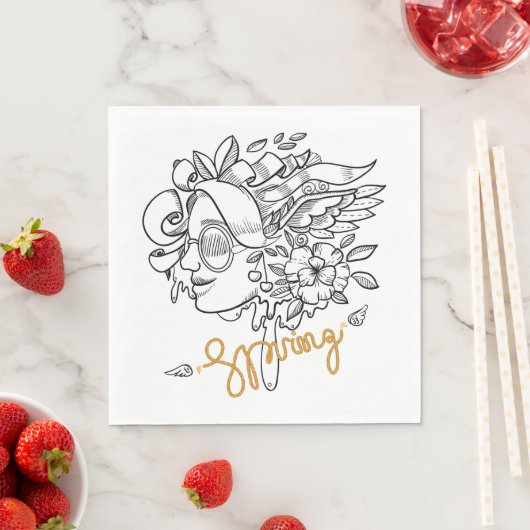 Serviette En Papier Printemps (En situation)