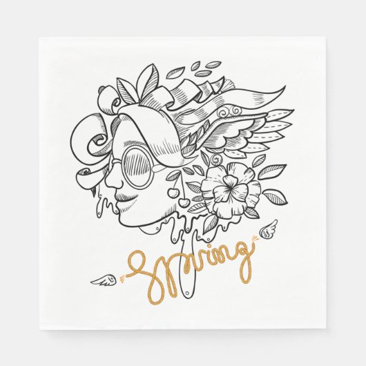 Serviette En Papier Printemps (Devant)