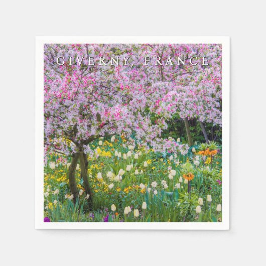 Serviette En Papier Printemps à Claude Monet Garden (Devant)