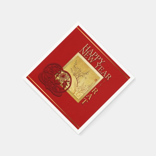 Serviette En Papier Printemps chinois Rat Année 2020 Papier de partie  (Coin)