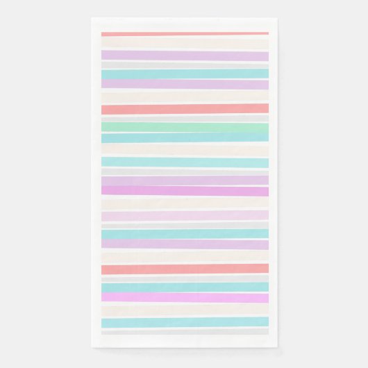 Serviette En Papier Printemps couleurs d'été en rayures (Devant)