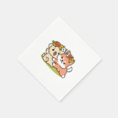 Serviette En Papier Printemps dans la laideur - Illustration de chien  (Coin)