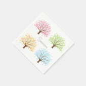 Serviette En Papier Printemps Été Automne Hiver Arbres Papier serviett (Coin)