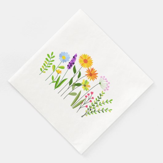 Serviette En Papier Printemps Été Fleurs sauvages (Coin)