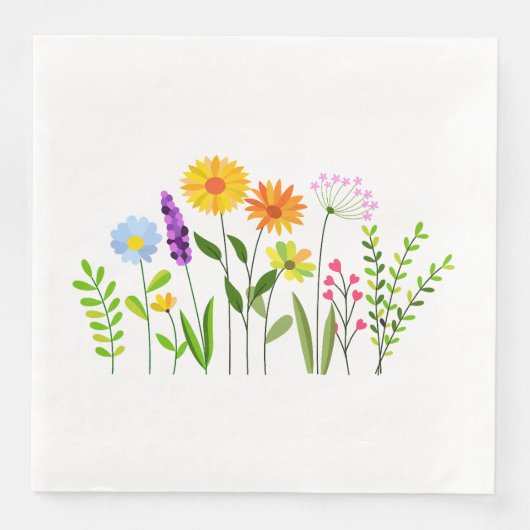 Serviette En Papier Printemps Été Fleurs sauvages (Devant)