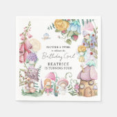 Serviette En Papier Printemps Été Floral 'Petites Fées Fille Anniversa (Devant)