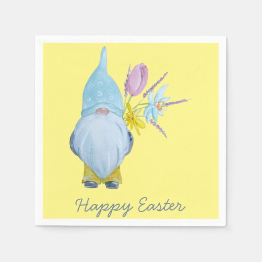Serviette En Papier Printemps Gnome Joyeux Pâques (Devant)
