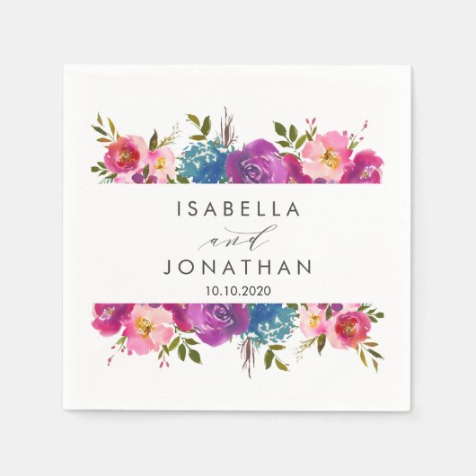 Serviette En Papier Printemps Luxuriant | Cadre de fleurs mariage sur  (Devant)