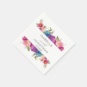 Serviette En Papier Printemps Luxuriant | Cadre de fleurs mariage sur  (Coin)