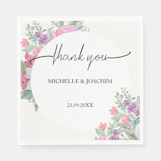 Serviette En Papier Printemps Moderne Été Floral Boho Garden (Devant)