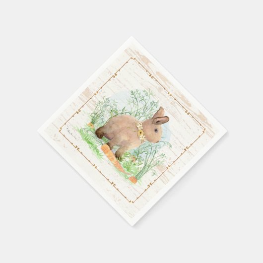 Serviette En Papier Printemps Peter Rabbit Carrot Jardin Aquarelle Boi (Coin)