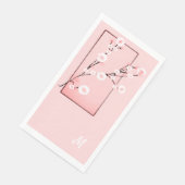 Serviette En Papier Printemps - Sakura -monogrammed (Coin)