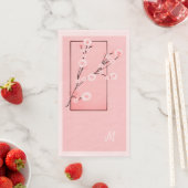 Serviette En Papier Printemps - Sakura -monogrammed (En situation)