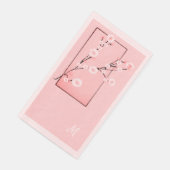 Serviette En Papier Printemps - Sakura -monogrammed (Coin)
