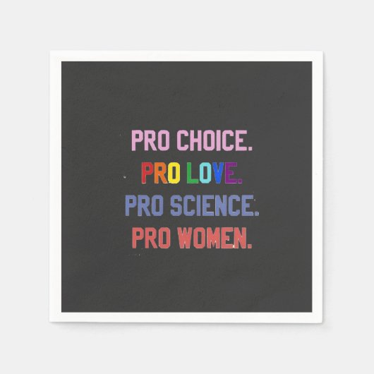 Serviette En Papier Pro-Choice Pro-Life Pro-Science Pro-Femmes (Devant)