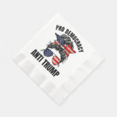 Serviette En Papier Pro Democracy - Anti Trump Messy Bun drapeau améri (Coin)