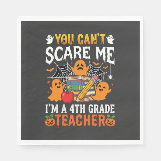 Serviette En Papier Prof de 4e année drôle Halloween Fantôme (Devant)