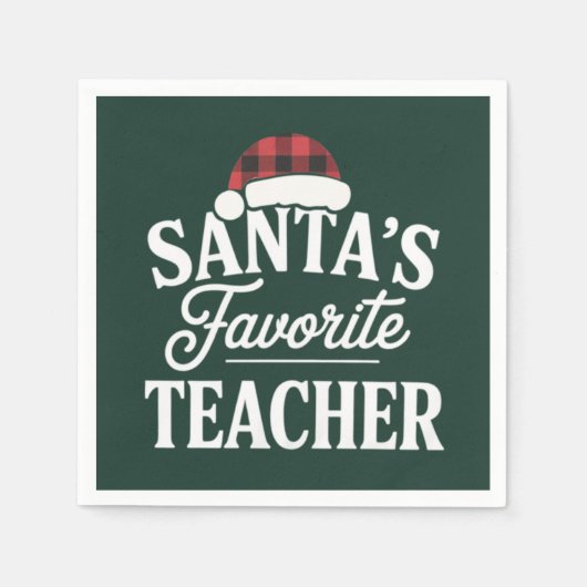 Serviette En Papier Prof enseignant préféré de Noël pour élèves (Devant)