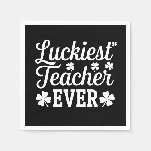 Serviette En Papier Prof le plus chanceux enseignant la Saint-Patrick (Devant)