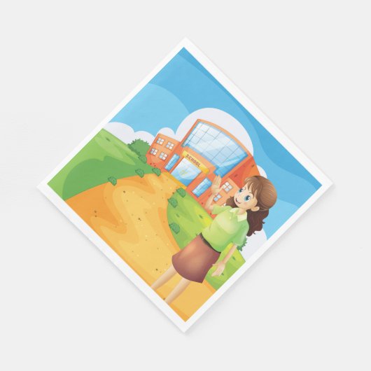 Serviette En Papier Professeur Au Papier De L'École Napkins (Coin)