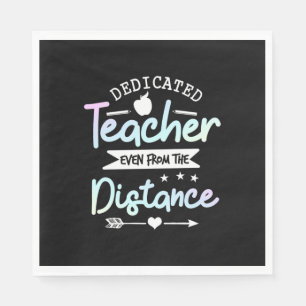 Serviette En Papier Professeur Cadeaux   Distance de l'enseignant dédi