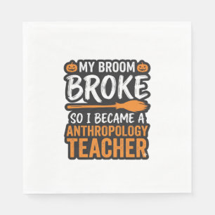 Serviette En Papier Professeur d'anthropologie Balai d'Halloween Cassé