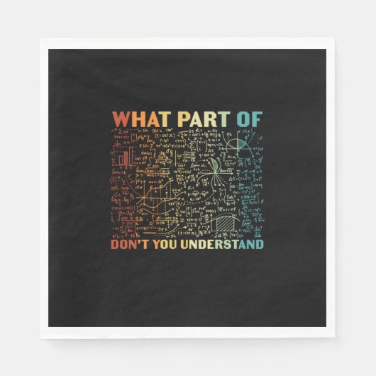 Serviette En Papier Professeur De Mathématiques Quelle Partie Des Math (Devant)