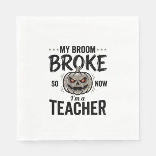 Serviette En Papier Professeur Halloween Balai Cassa Bouleau Vintage D