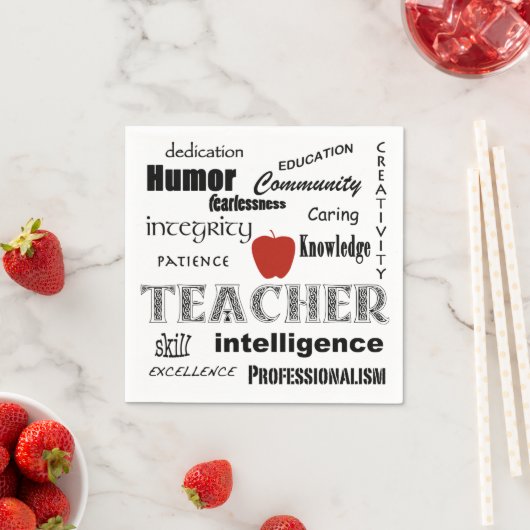 Serviette En Papier Professeur Pride+Pomme rouge (En situation)