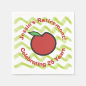 Serviette En Papier Professeur Retraite Rouge Pomme personnalisée (Devant)