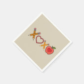 Serviette En Papier Professeur XOXO Crayon Saint Valentin et pomme (Coin)