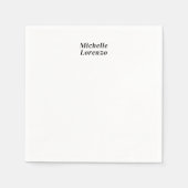 Serviette En Papier Professionnel Moderne Simple Nom simple Noir Blanc (Devant)