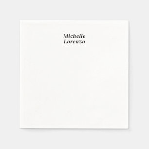 Serviette En Papier Professionnel Moderne Simple Nom simple Noir Blanc