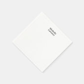 Serviette En Papier Professionnel Moderne Simple Nom simple Noir Blanc (Coin)