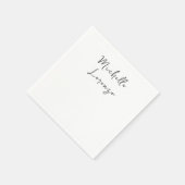 Serviette En Papier Professionnel Moderne Simple Nom simple Noir Blanc (Coin)